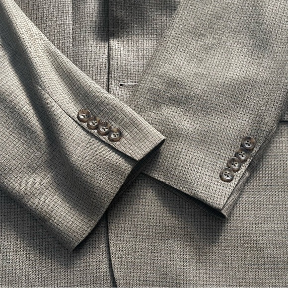 Oscar De La Renta Mens 46” Chest Brown Silk Wool Blend Sport Coat Jacket Blazer - Picture 5 of 9